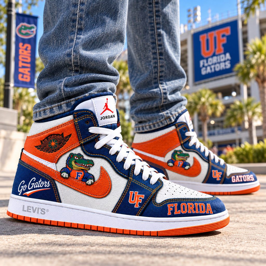 FGT Premium Denim Embroidered High-Top Sneakers NTNA