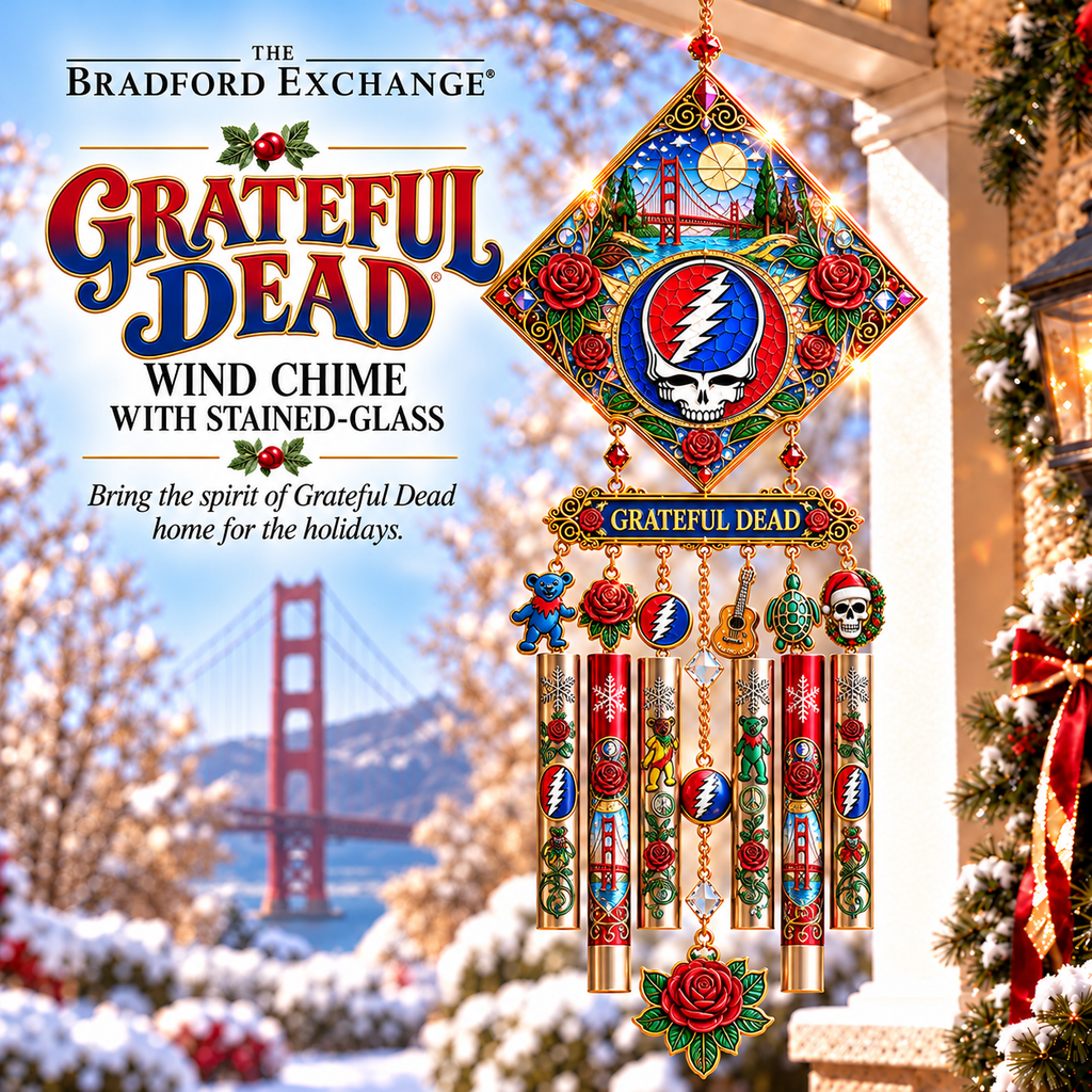 GRFD Premium Christmas Stained Glass Wind Chime NTNA