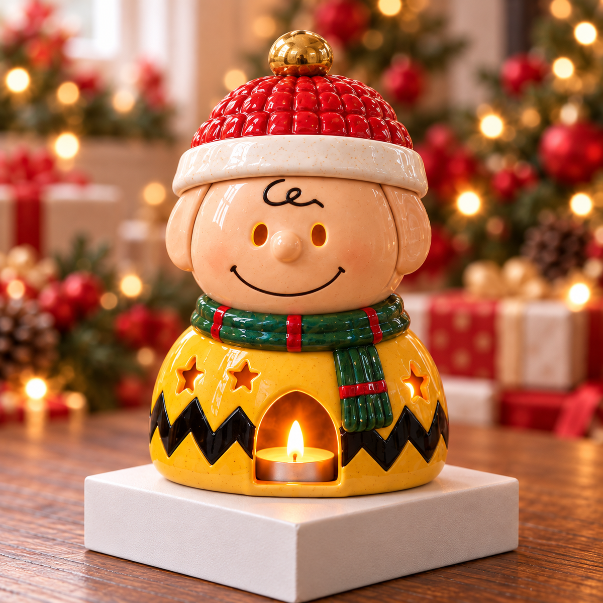 SPNY CHRISTMAS CERAMIC CANDLE HOLDER SET HQH