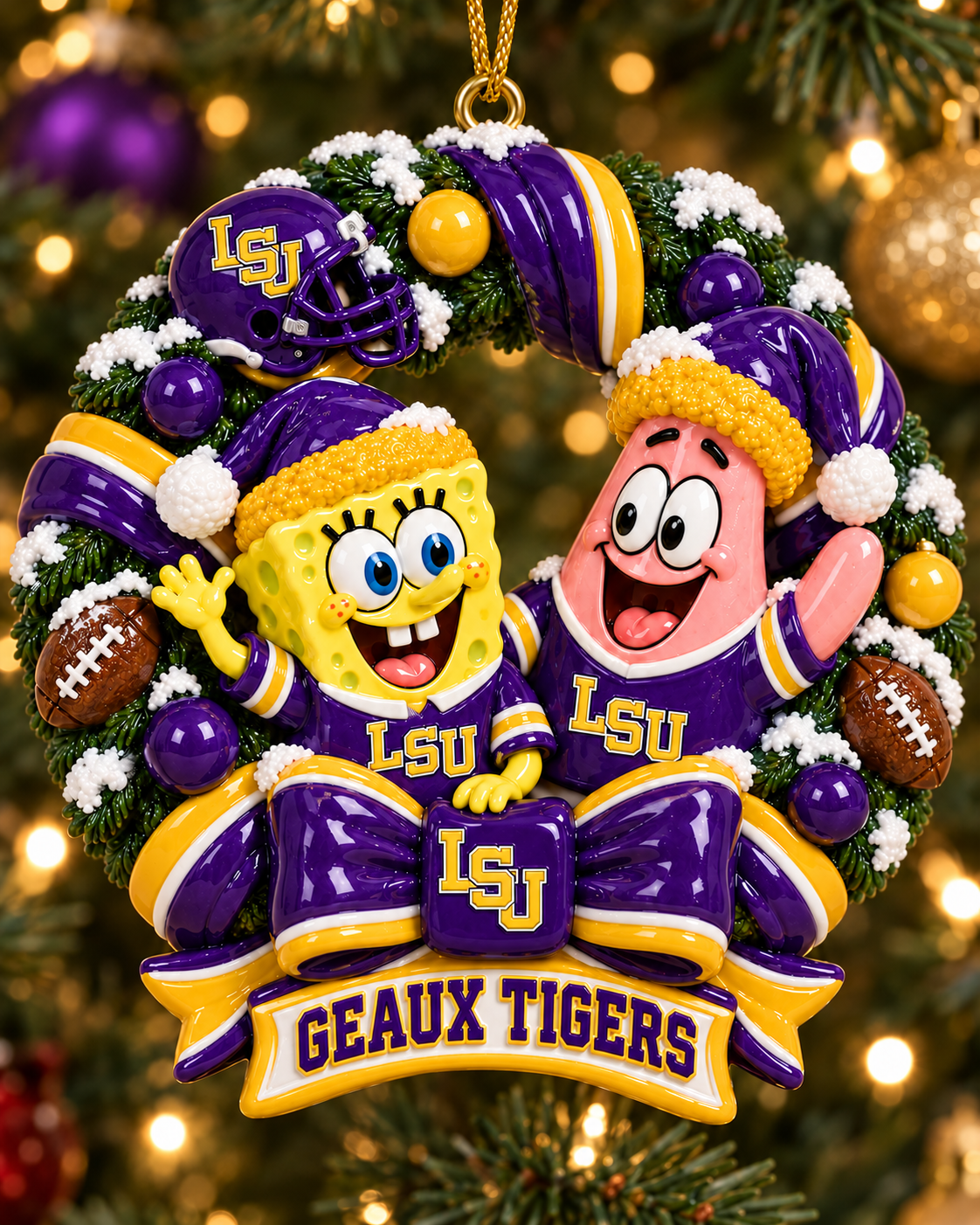 LSU Premium Christmas Tree Ornament TMH
